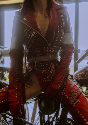 Image of Toxic Vision Red Racer biker jacket
