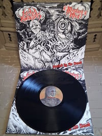 Image 3 of Lord Humongous//Mordant Rhed -Bonded by the Bomb! Split 12"(Black/red/white) gatefold