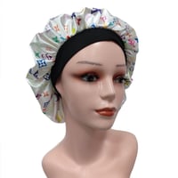 white colorful bonnet