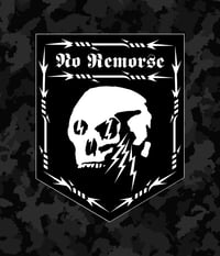 Revenge  / No Remorse / Shaped Sticker / 4.75 Inches High X 3.75 Wide