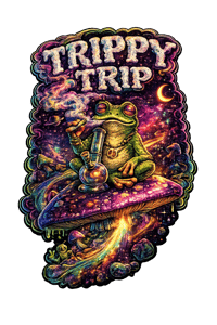 Image 2 of 🍄 FROG RIPPERS – Psychedelic Frog Die Cut Stickers