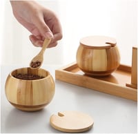 Image 9 of 👑The Armored Kingdom Salt & Spice Container-100% Natural Bamboo Wood-High Quality-Storage