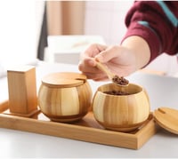 Image 10 of 👑The Armored Kingdom Salt & Spice Container-100% Natural Bamboo Wood-High Quality-Storage