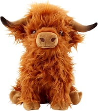 Image 2 of 👑The Armored Kingdom Baby Brown Highland Cow Plushie-Fluffy-Soft-Stuff Animal
