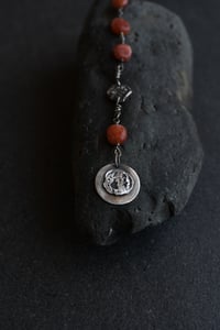 Image 1 of Pan and Wood Nymph Sunstone Long Silver Necklace 