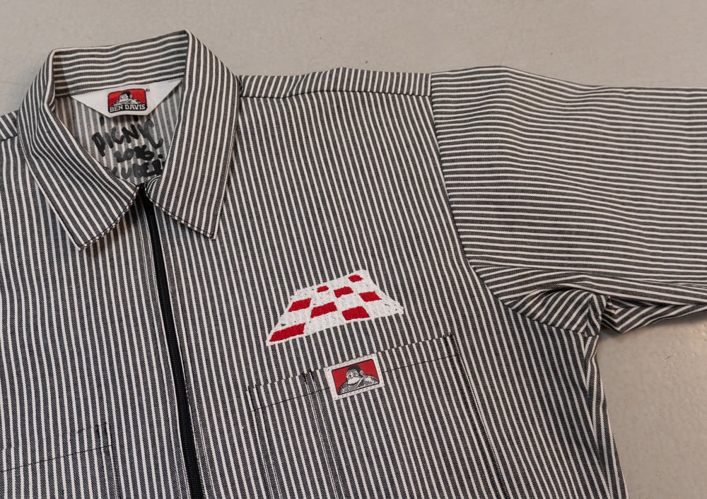 Image of Chemise Ben Davis PICNIC rayé blanc & gris