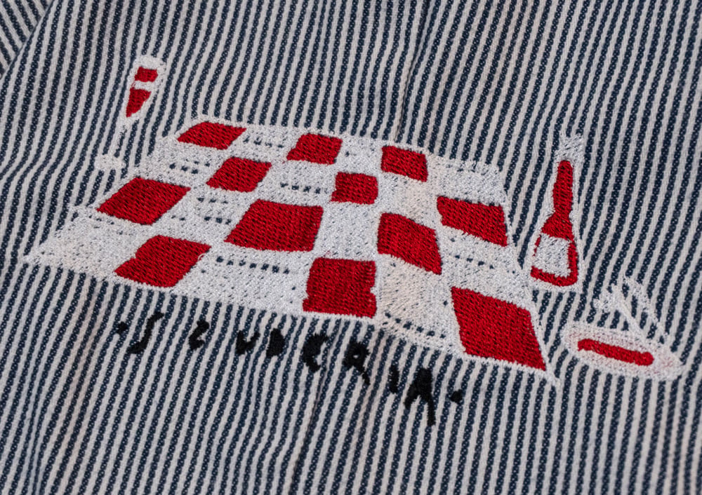 Image of Chemise Ben Davis PICNIC rayé bleu & blanc 