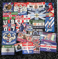 Pack of 21 mixed Rangers/Linfield/Northern Ireland Football/Ultras stickers.