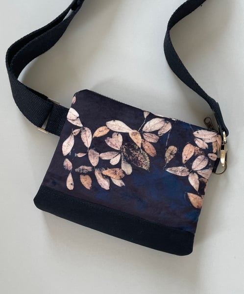 Image of Loch leaf, mini velvet crossbody / belt bag