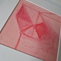 Image 2 of Pink Geometric Abstract Oil Pastel on Paper