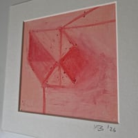Image 3 of Pink Geometric Abstract Oil Pastel on Paper
