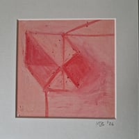 Image 5 of Pink Geometric Abstract Oil Pastel on Paper