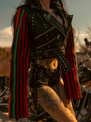 Image of Toxic Vision Golden Hour biker jacket LARGER SIZE