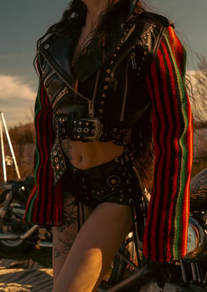 Image of Toxic Vision Golden Hour biker jacket LARGER SIZE