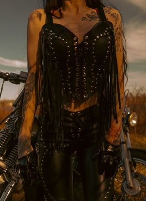 Image of Toxic Vision Golden Hour leather bustier top