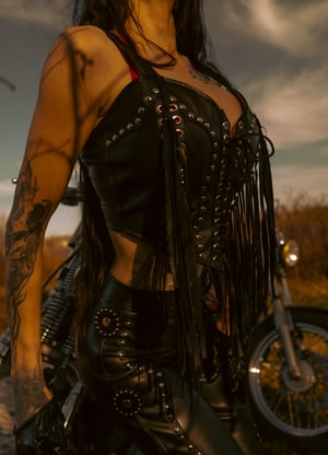 Image of Toxic Vision Golden Hour leather bustier top