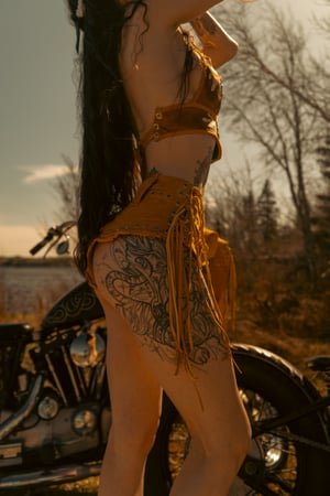 Image of Toxic Vision Golden Hour deerskin hot pants