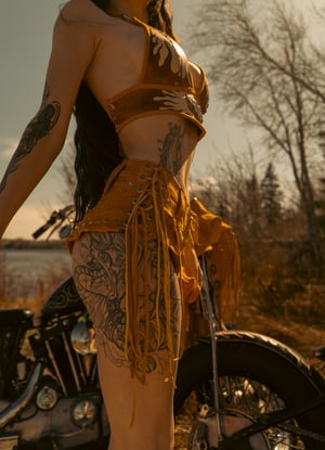 Image of Toxic Vision Golden Hour deerskin hot pants