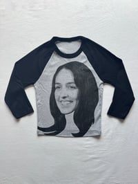 JOAN BAEZ FACE CROP RAGLAN T SHIRT