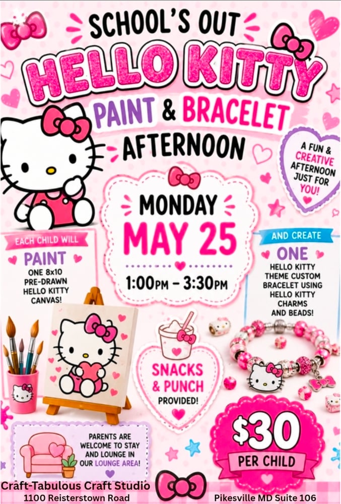 Image of Paint & Bracelets... hello kitty Edition 