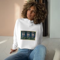Cropped Hoodie with Vintage Payphone Trio Art