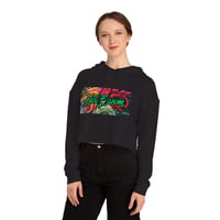 Image 2 of Just Bloom Cropped Hoodie – Floral Script Women’s Cropped Hooded Sweatshirt