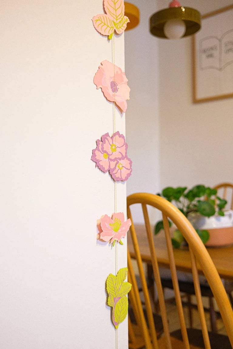 GUIRLANDE VERTICALE COUSUE ROSE - EAST END PRESS Image 8