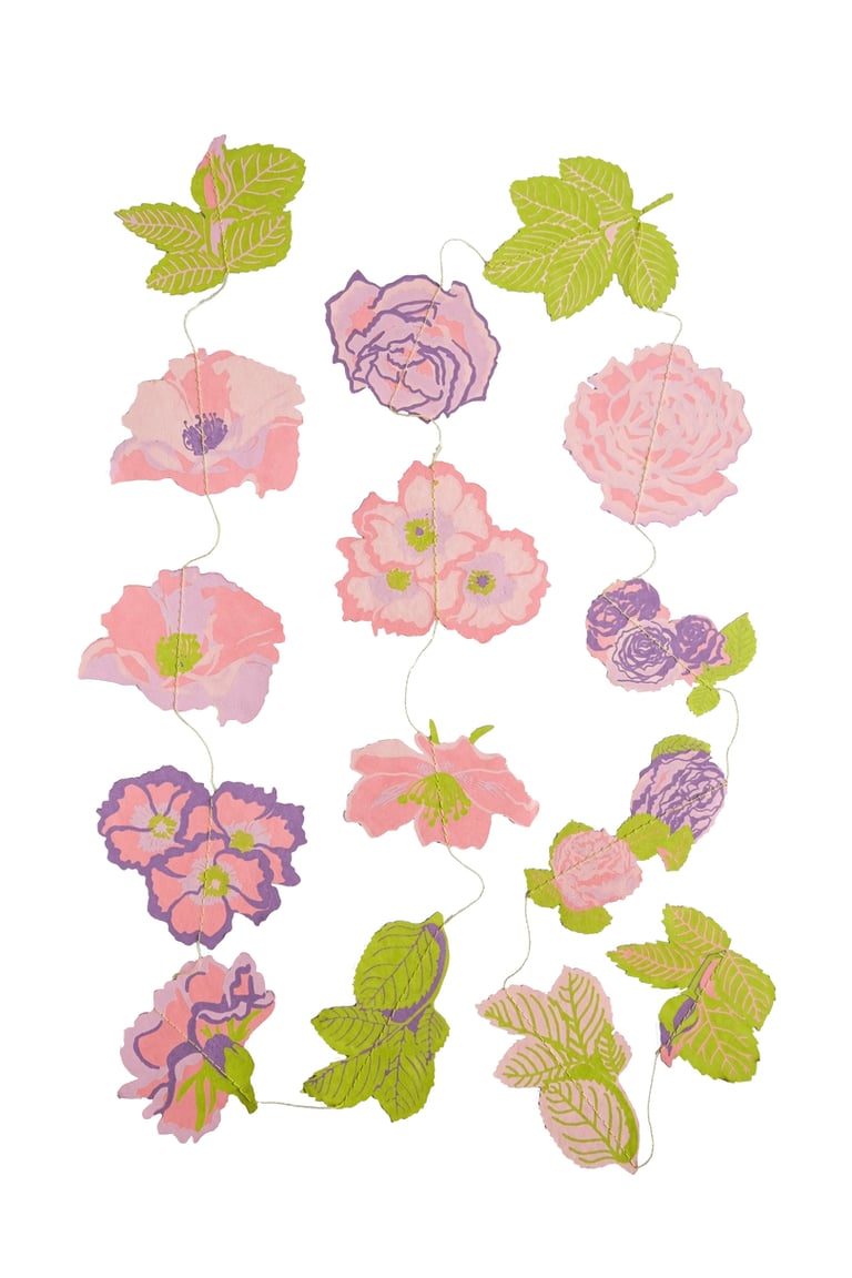 GUIRLANDE VERTICALE COUSUE ROSE - EAST END PRESS