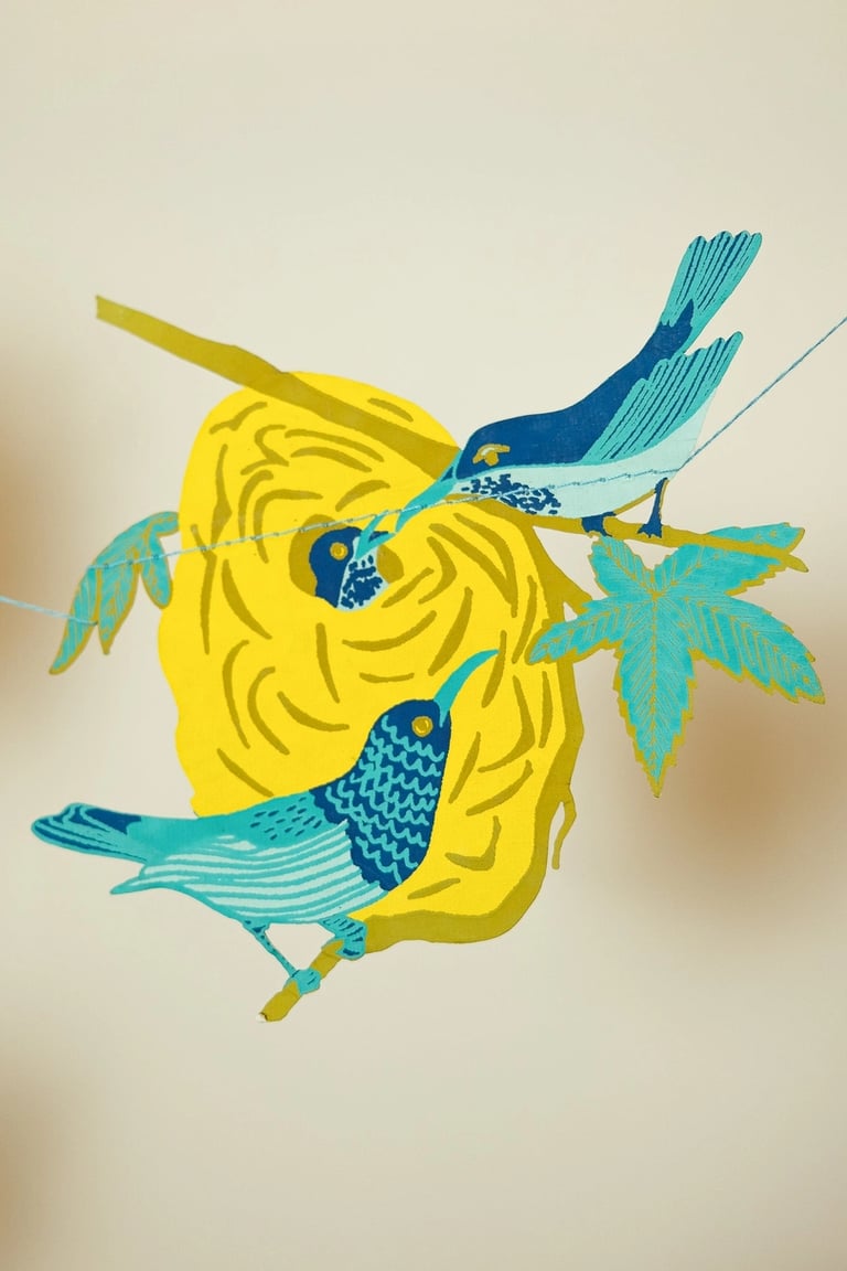 GUIRLANDE COUSUE NIDS D'OISEAUX - EAST END PRESS Image 8