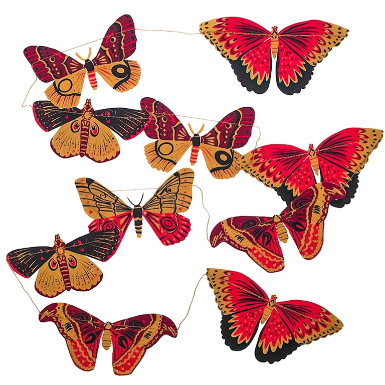 GUIRLANDE COUSUE PAPILLONS COLORÉS - EAST END PRESS