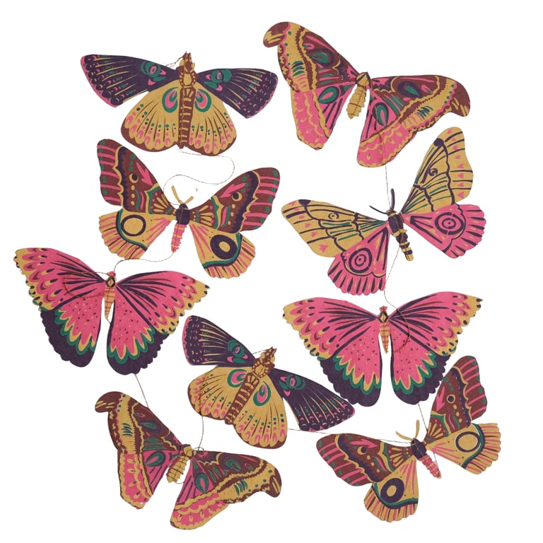 GUIRLANDE VERTICALE COUSUE PAPILLONS - EAST END PRESS