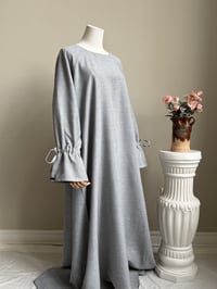 Image 3 of Linen Abaya – Sky Grey