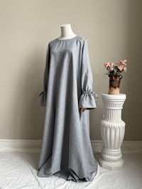 Image 2 of Linen Abaya – Sky Grey