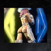 Image 1 of Neon Cowgirl - Original Oil Painting, 16” x 20”