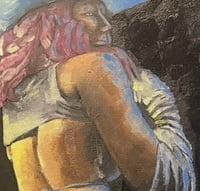 Image 4 of Neon Cowgirl - Original Oil Painting, 16” x 20”