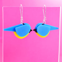 Image 4 of Blue Tit Earrings