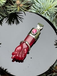 Image 2 of Red mano figa with ouroboros bangle 