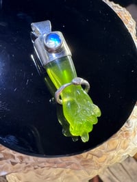Image 2 of Green mano figa with ouroboros bangle