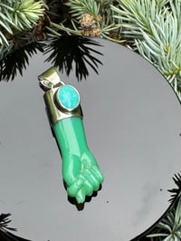 Image 6 of Chrysoprase and turquoise mano figa 