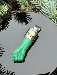 Image 18 of Chrysoprase and rainbow moonstone mano figa 
