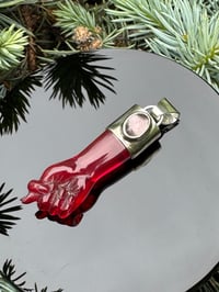 Image 2 of Red chalcedony and tourmaline mano figa 