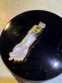 Image 10 of Mother of Pearl and tourmaline mano figa