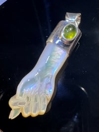 Image 3 of Mother of Pearl and tourmaline mano figa
