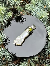 Image 11 of Mother of Pearl and tourmaline mano figa