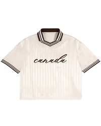 Image 1 of Striped Collar Soccer Jersey