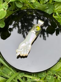 Image 12 of Mother of Pearl and tourmaline mano figa