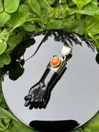 Image 14 of Black chalcedony and moonstone mano figa 