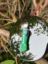 Image 11 of Chrysoprase and turquoise mano figa 