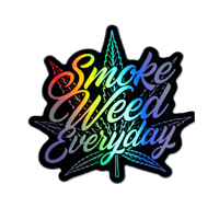 🌈 SMOKE WEED EVERYDAY LEAF – 3" Premium Die Cut Sticker