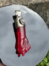 Image 5 of Red chalcedony and tourmaline mano figa 